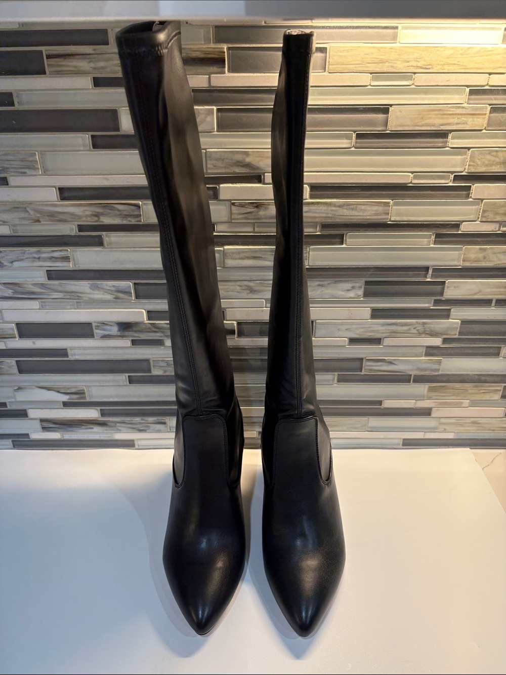 Franco Sarto Katherine Black Over-the-Knee Pointed Toe Boots